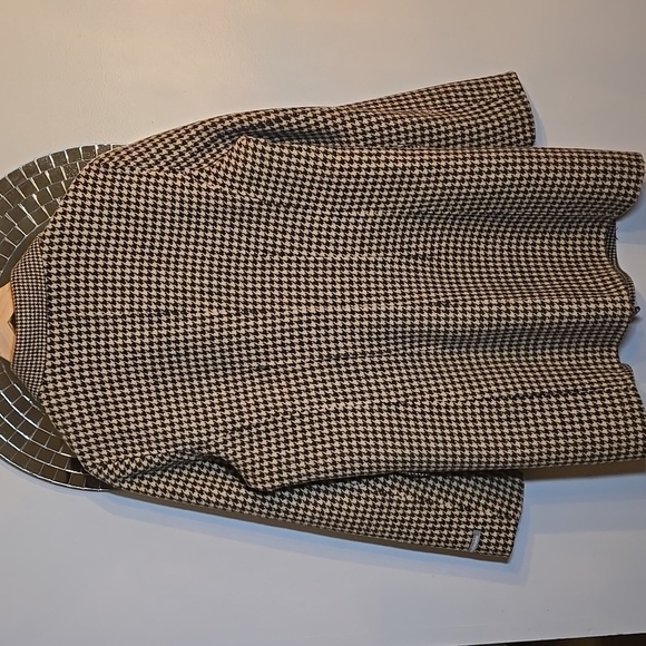 Anthropologie Bernardo Houndstooth Wool Blend Double-Breasted Handmade Blazer - Picture 11 of 17